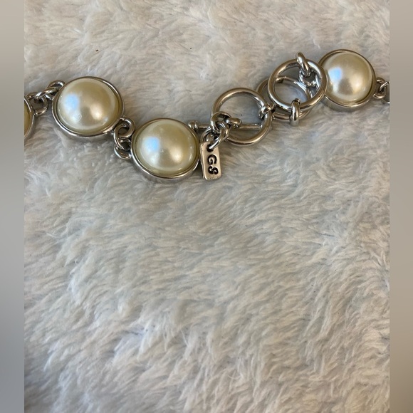 Ginger Snaps Signed Necklace‎ with Crystals Rhinestones & Faux Pearls - Picture 6 of 10